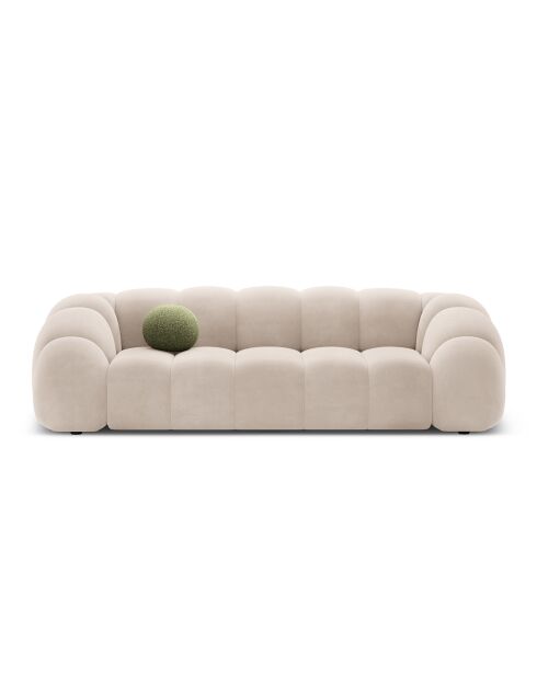 Canapé Velours Lyna 4 Places beige - 245x114x72 cm