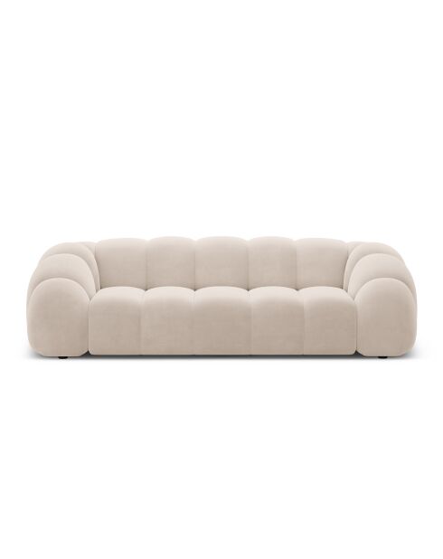 Canapé Velours Lyna 4 Places beige - 245x114x72 cm