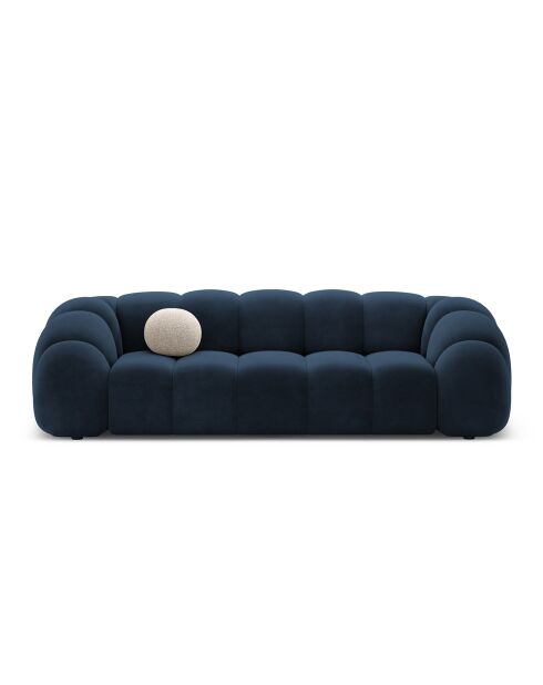 Canapé Velours Lyna 4 Places bleu roi - 245x114x72 cm