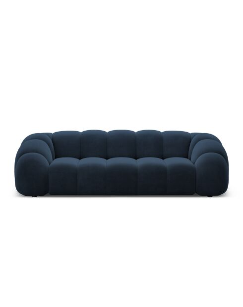 Canapé Velours Lyna 4 Places bleu roi - 245x114x72 cm