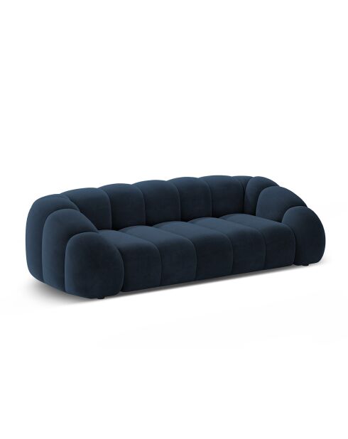 Canapé Velours Lyna 4 Places bleu roi - 245x114x72 cm
