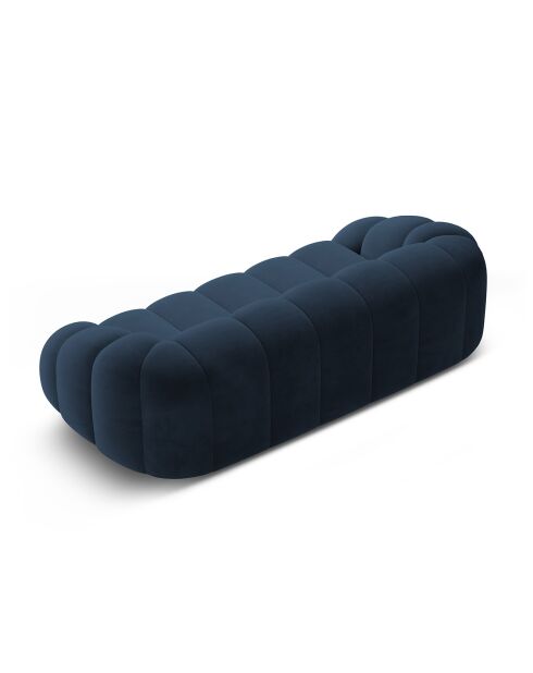 Canapé Velours Lyna 4 Places bleu roi - 245x114x72 cm