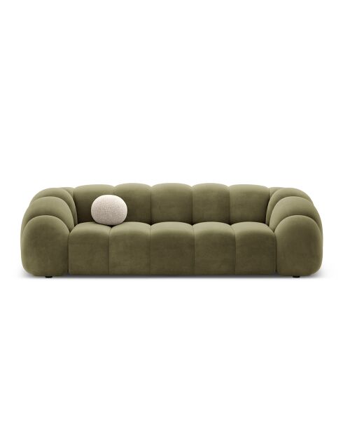 Canapé Velours Lyna 4 Places vert - 245x114x72 cm