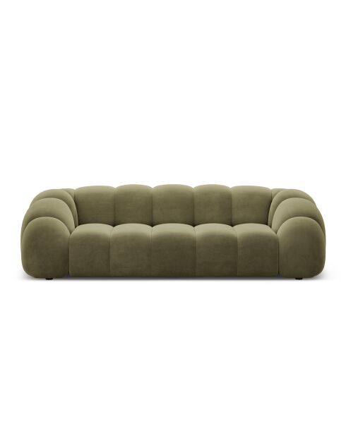 Canapé Velours Lyna 4 Places vert - 245x114x72 cm