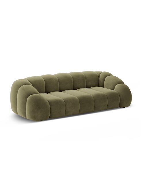 Canapé Velours Lyna 4 Places vert - 245x114x72 cm