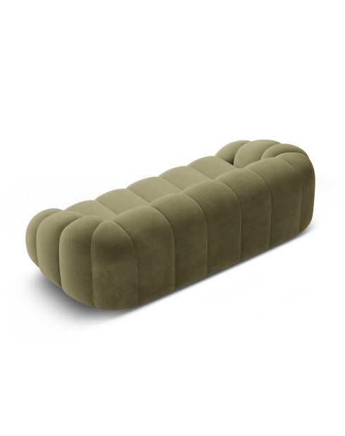 Canapé Velours Lyna 4 Places vert - 245x114x72 cm
