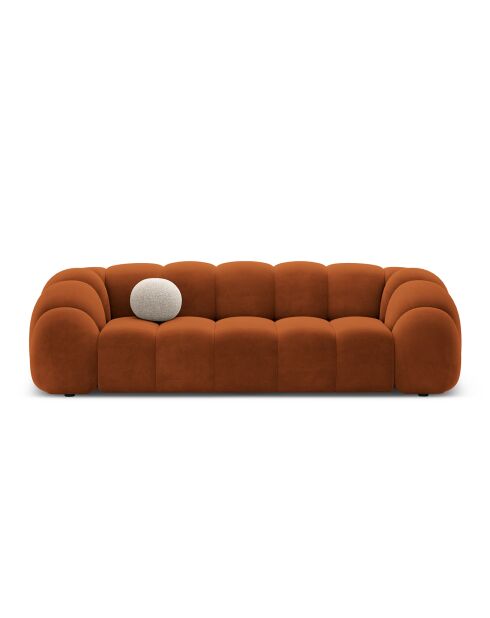 Canapé Velours Lyna 4 Places terracotta - 245x114x72 cm
