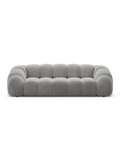 Canapé Velours Lyna 4 Places gris - 245x114x72 cm