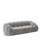 Lyna 4-Sitzer-Sofa aus grauem Samt, 245 x 114 x 72 cm