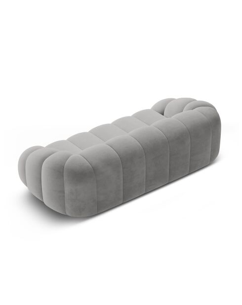 Lyna 4-Sitzer-Sofa aus grauem Samt, 245 x 114 x 72 cm