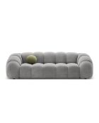 Lyna 4-Sitzer-Sofa aus grauem Samt, 245 x 114 x 72 cm