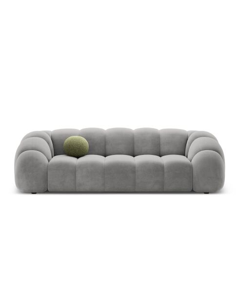 Lyna 4-Sitzer-Sofa aus grauem Samt, 245 x 114 x 72 cm