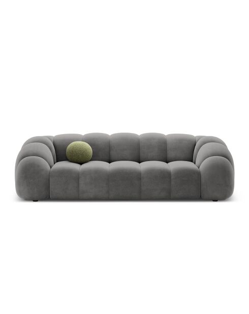Canapé Velours Lyna 4 Places gris foncé - 245x114x72 cm