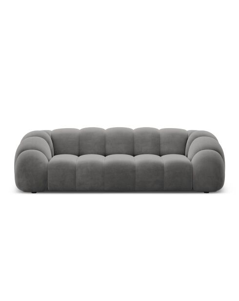 Lyna 4-Sitzer-Sofa aus dunkelgrauem Samt - 245 x 114 x 72 cm