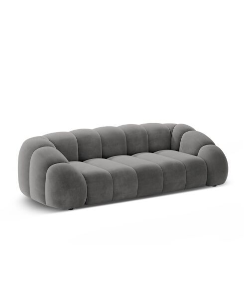 Lyna 4-Sitzer-Sofa aus dunkelgrauem Samt - 245 x 114 x 72 cm