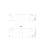 Canapé Velours Lyna 4 Places vert - 245x114x72 cm