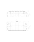 Canapé Velours Lyna 4 Places gris foncé - 245x114x72 cm