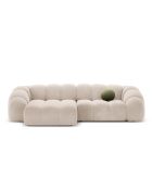 Canapé D'Angle Gauche Velours Lyna 4 Places beige - 280x182x72 cm