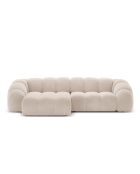 Canapé D'Angle Gauche Velours Lyna 4 Places beige - 280x182x72 cm