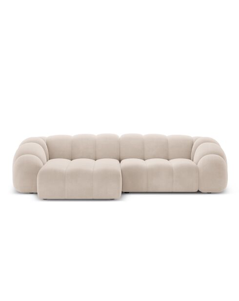 Lyna Velvet linkerhoekbank 4-zits beige - 280x182x72 cm