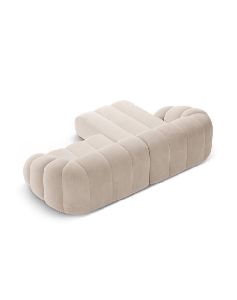 Canapé D'Angle Gauche Velours Lyna 4 Places beige - 280x182x72 cm