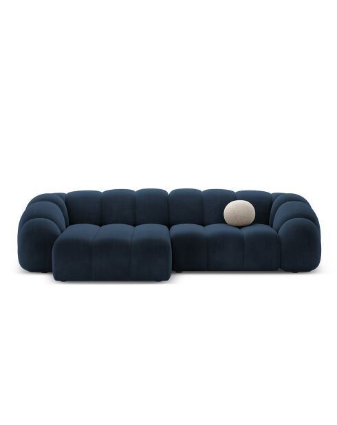 Canapé D'Angle Gauche Velours Lyna 4 Places bleu roi - 280x182x72 cm