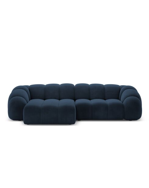 Canapé D'Angle Gauche Velours Lyna 4 Places bleu roi - 280x182x72 cm