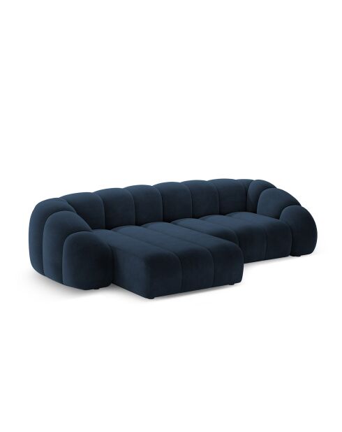 Canapé D'Angle Gauche Velours Lyna 4 Places bleu roi - 280x182x72 cm