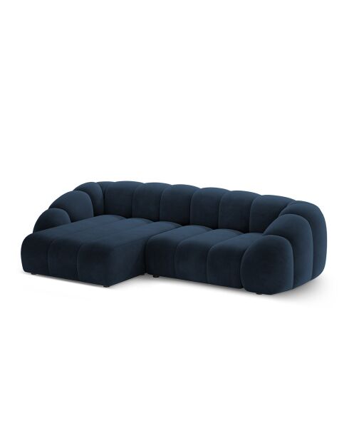 Canapé D'Angle Gauche Velours Lyna 4 Places bleu roi - 280x182x72 cm