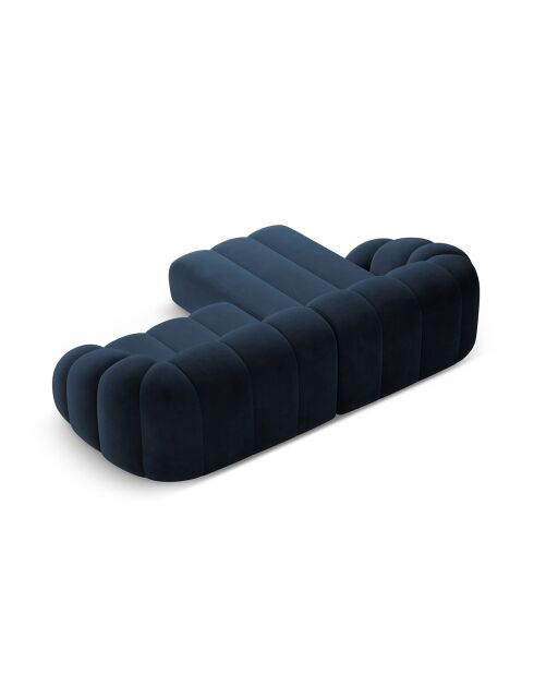 Canapé D'Angle Gauche Velours Lyna 4 Places bleu roi - 280x182x72 cm