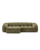 Canapé D'Angle Gauche Velours Lyna 4 Places vert - 280x182x72 cm