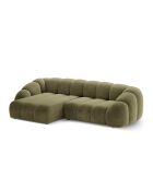 Canapé D'Angle Gauche Velours Lyna 4 Places vert - 280x182x72 cm