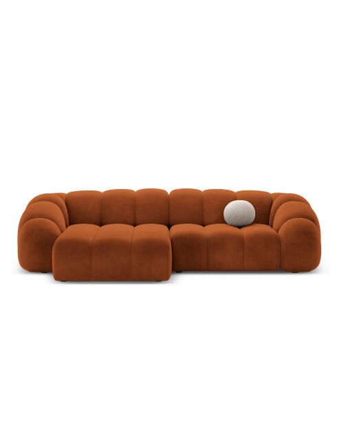 Canapé D'Angle Gauche Velours Lyna 4 Places terracotta - 280x182x72 cm