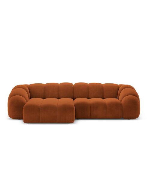 Canapé D'Angle Gauche Velours Lyna 4 Places terracotta - 280x182x72 cm