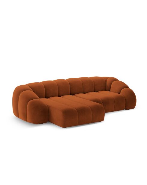 Canapé D'Angle Gauche Velours Lyna 4 Places terracotta - 280x182x72 cm