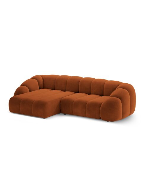 Canapé D'Angle Gauche Velours Lyna 4 Places terracotta - 280x182x72 cm