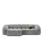Canapé D'Angle Gauche Velours Lyna 4 Places gris - 280x182x72 cm