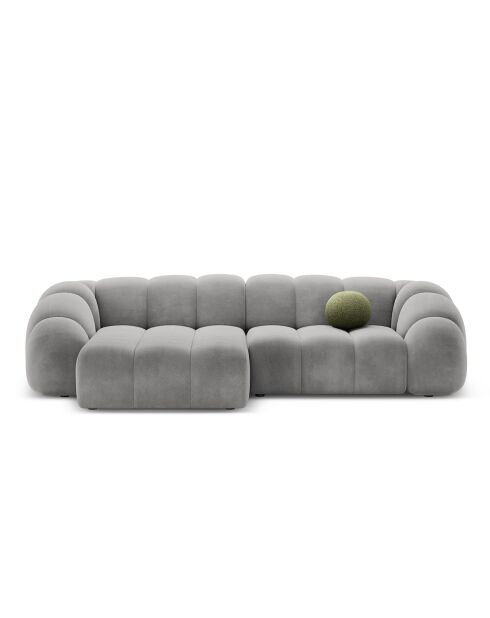 Canapé D'Angle Gauche Velours Lyna 4 Places gris - 280x182x72 cm