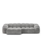 Canapé D'Angle Gauche Velours Lyna 4 Places gris - 280x182x72 cm