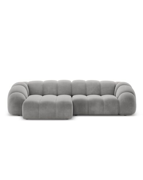 Canapé D'Angle Gauche Velours Lyna 4 Places gris - 280x182x72 cm