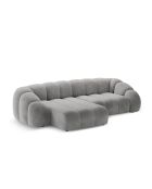 Canapé D'Angle Gauche Velours Lyna 4 Places gris - 280x182x72 cm
