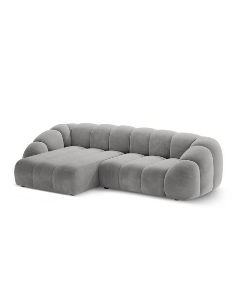 Canapé D'Angle Gauche Velours Lyna 4 Places gris - 280x182x72 cm