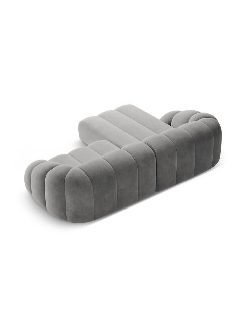 Canapé D'Angle Gauche Velours Lyna 4 Places gris - 280x182x72 cm