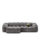 Canapé D'Angle Gauche Velours Lyna 4 Places gris foncé - 280x182x72 cm
