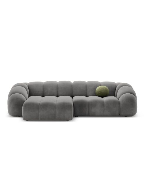 Canapé D'Angle Gauche Velours Lyna 4 Places gris foncé - 280x182x72 cm