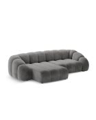 Canapé D'Angle Gauche Velours Lyna 4 Places gris foncé - 280x182x72 cm