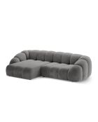 Canapé D'Angle Gauche Velours Lyna 4 Places gris foncé - 280x182x72 cm