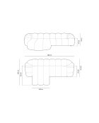 Canapé D'Angle Gauche Velours Lyna 4 Places beige - 280x182x72 cm