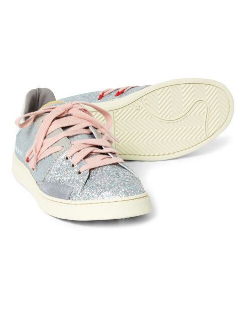 Baskets en Cuir Stripeless Ultimate Dual argentées