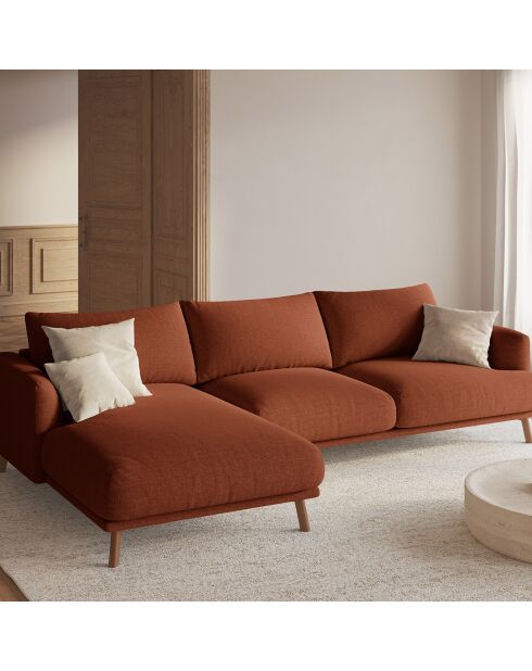 Canapé D'Angle Gauche Margot 4 Places brique - 285x170x75 cm